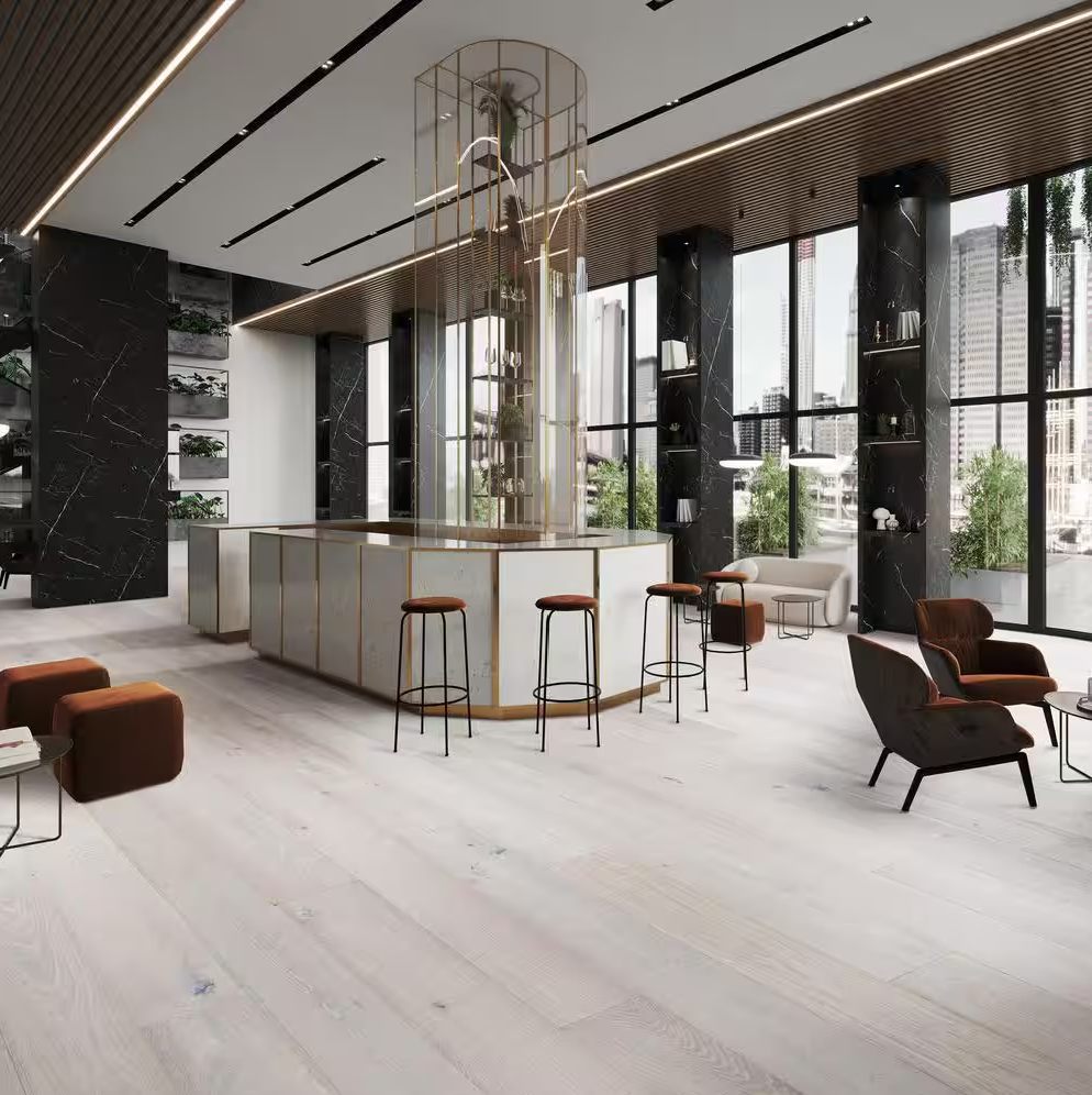 Rincon French Oak Engineered Hardwood Flooring – 3/8" Thick x 6.5" Wide, Wire-Brushed, Water-Resistant Planks (1 sq.ft.)