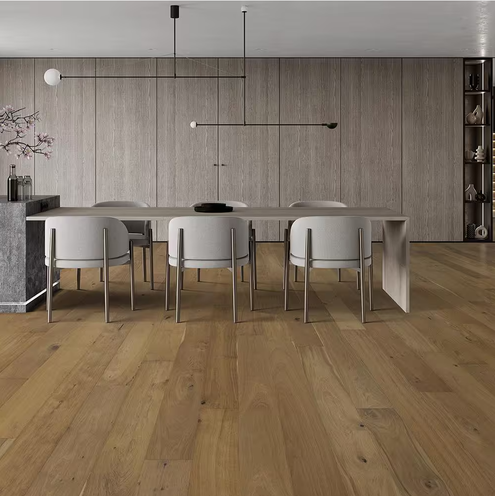 French Oak 1/2 in. Thick x 7.5 in. Wide Tongue & Groove Wirebrushed Engineered Hardwood Flooring (1 sq.ft)