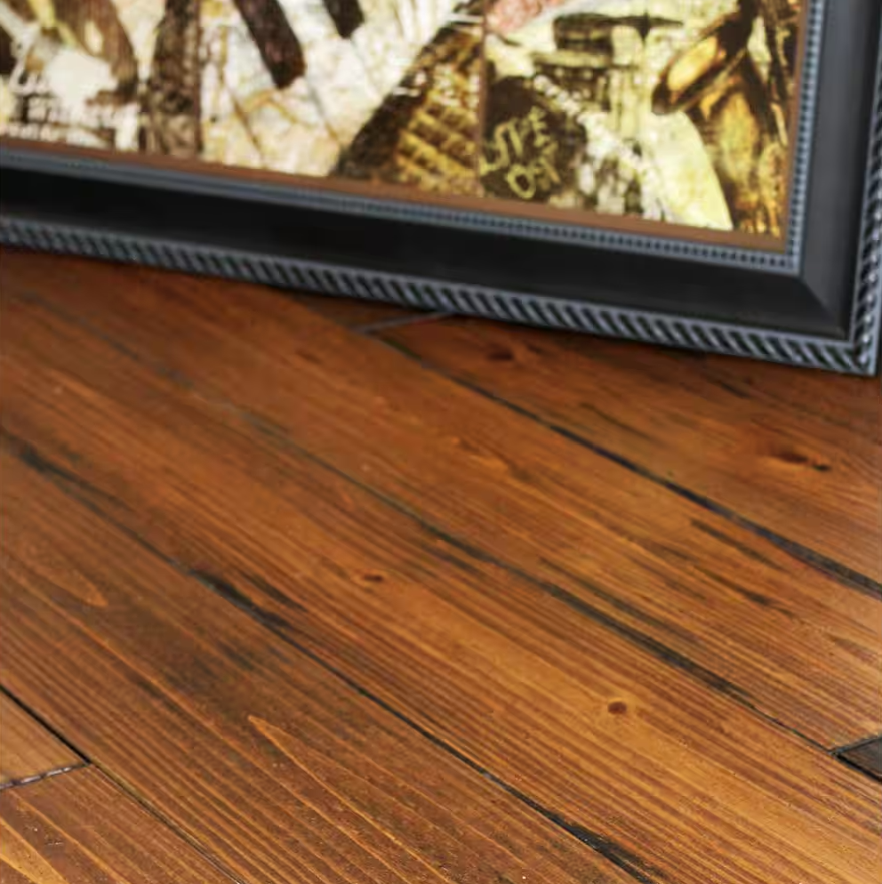 Roasted Pine Hand Scraped Solid Hardwood Flooring – 3/4 in. Thick x 5-1/8 in. Wide, 1 sq. ft.