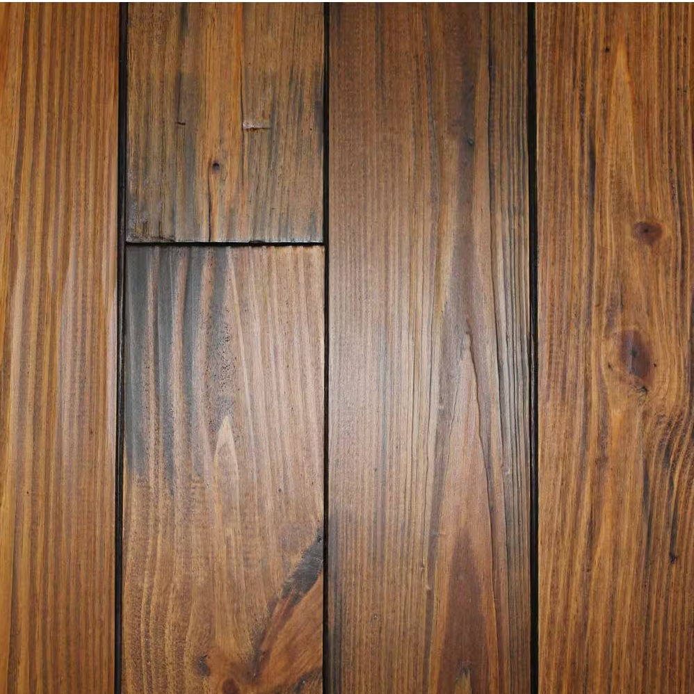 Roasted Pine Hand Scraped Solid Hardwood Flooring – 3/4 in. Thick x 5-1/8 in. Wide, 1 sq. ft.