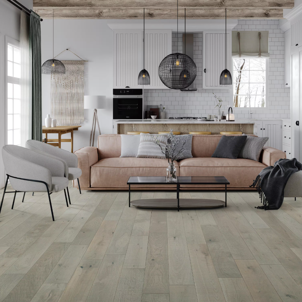 Pebble Beach French Oak Solid Hardwood Flooring – Distressed, 3/4" Thick x 5" Wide – Price per sq.ft