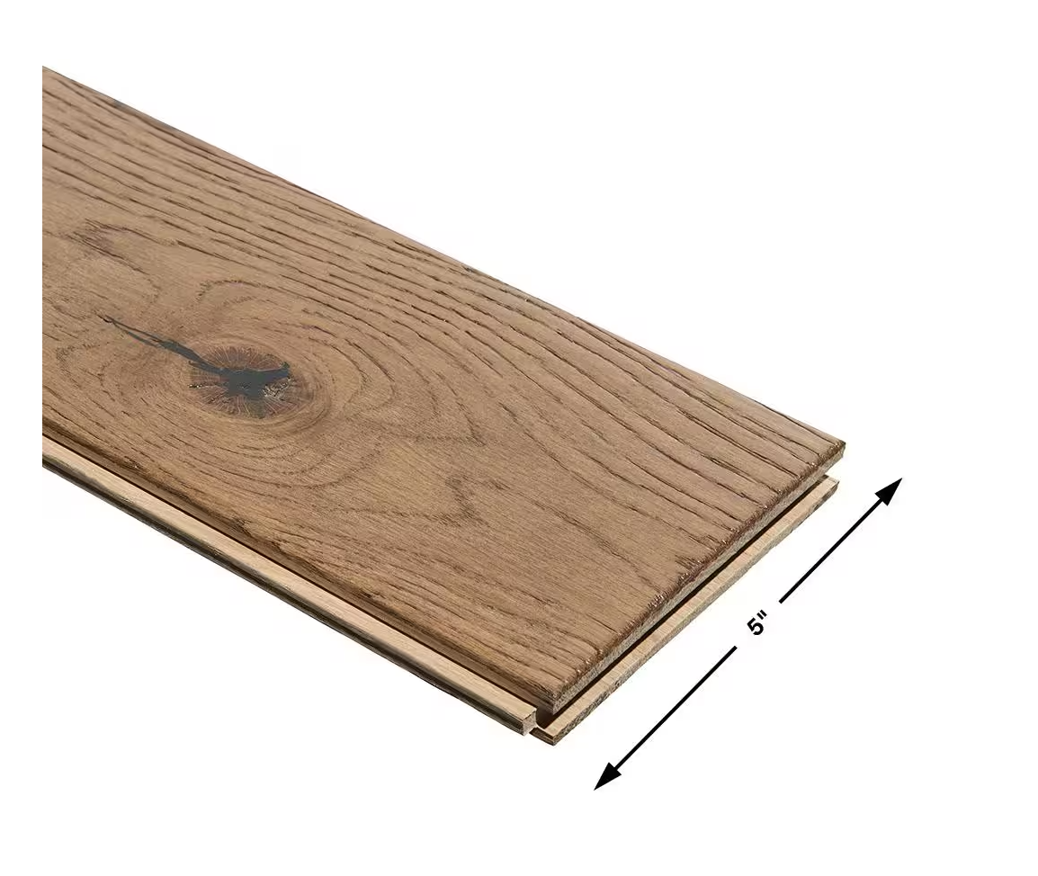 Point Paradise French Oak – 3/4" Solid Hardwood Flooring, Wire Brushed, 5" Wide Planks, 1 sq.ft