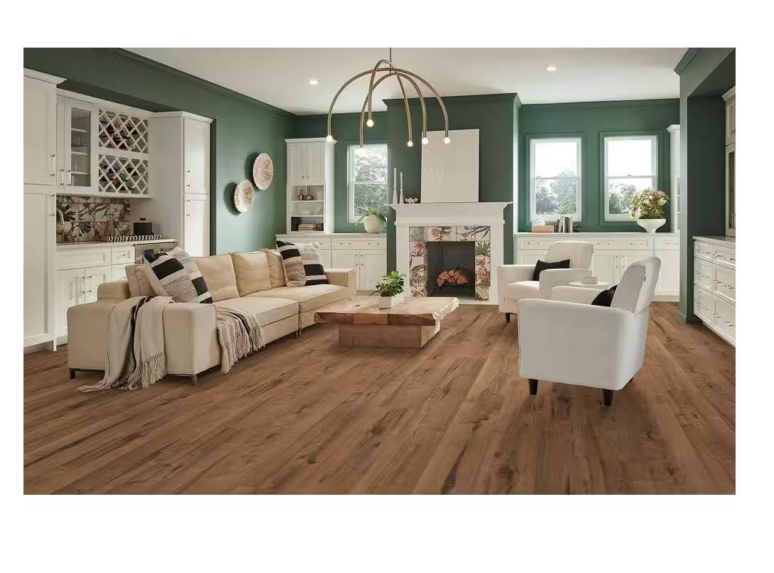 Barrel Weathered Maple Laminate Flooring – 12mm Waterproof Wood Planks, 7.4" Wide, Luxury SPC Hybrid Look,1 sq.ft