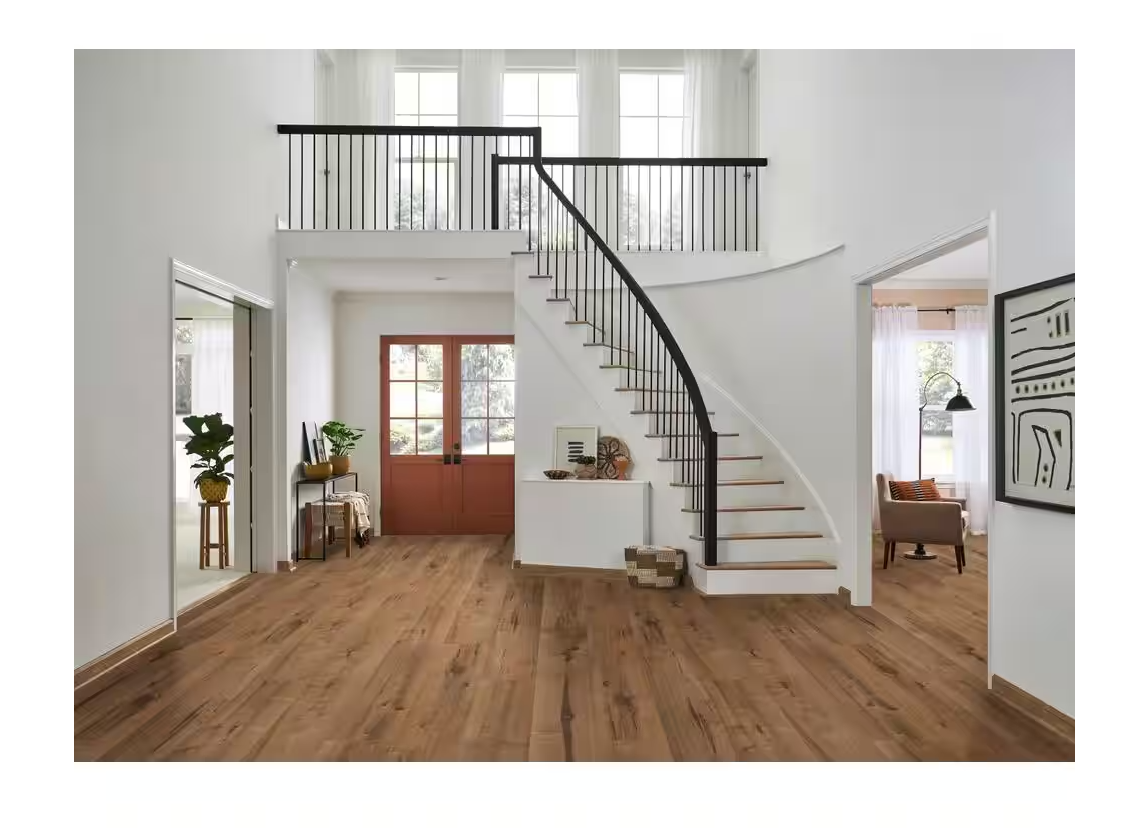 Barrel Weathered Maple Laminate Flooring – 12mm Waterproof Wood Planks, 7.4" Wide, Luxury SPC Hybrid Look,1 sq.ft