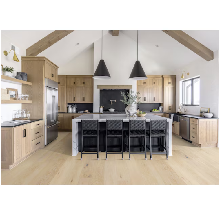 Natural Vallemar Blanc Laminate Wood Plank Flooring – Waterproof, 10mm Thick, 7.75" x 48", Water Resistant, 1 sq.ft