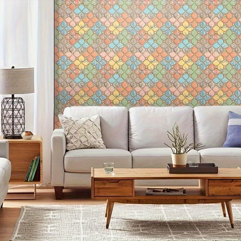 10pcs 3D Stone Peel and Stick Wall Tiles – Faux Brick Grain Self-Adhesive Wall Stickers for TV Background & Home Decor