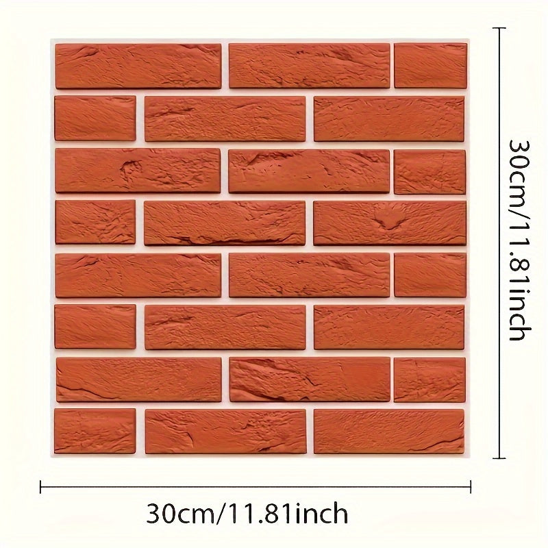 10pcs 3D Faux Stone Peel and Stick Wall Panels – Waterproof DIY Brick Stickers for Living Room, Kitchen & Bathroom Decor