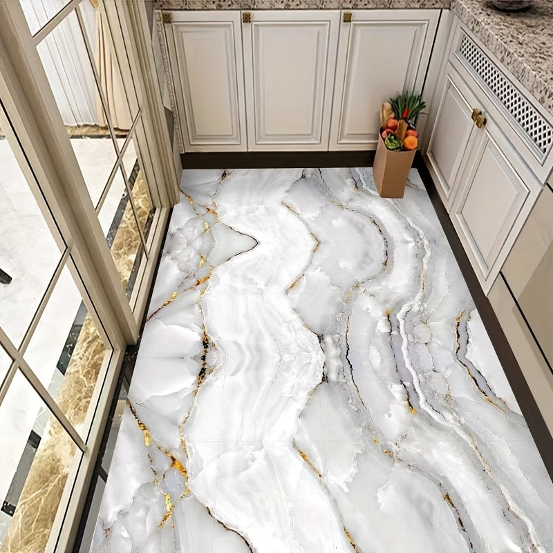 16pcs Marble Tile Stickers – Self-Adhesive, Waterproof DIY Wall Stickers for Kitchen, Cupboard & Bathroom