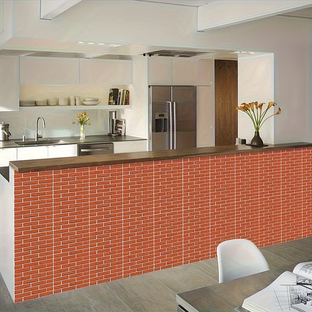10pcs 3D Faux Stone Peel and Stick Wall Panels – Waterproof DIY Brick Stickers for Living Room, Kitchen & Bathroom Decor