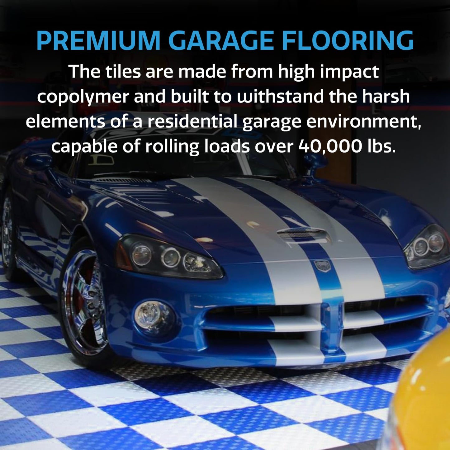 GarageTrac 12" x 12" Diamond Garage Floor Tiles – Interlocking, Non-Slip, Heavy-Duty Copolymer