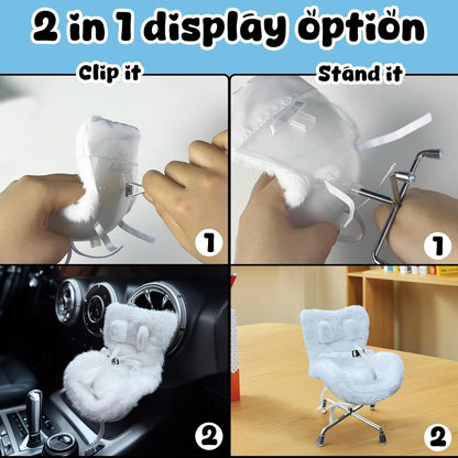 Car Seat Accessory for 10–17cm Labubu Dolls – Clip-on Air Vent Holder & Desktop Display Stand