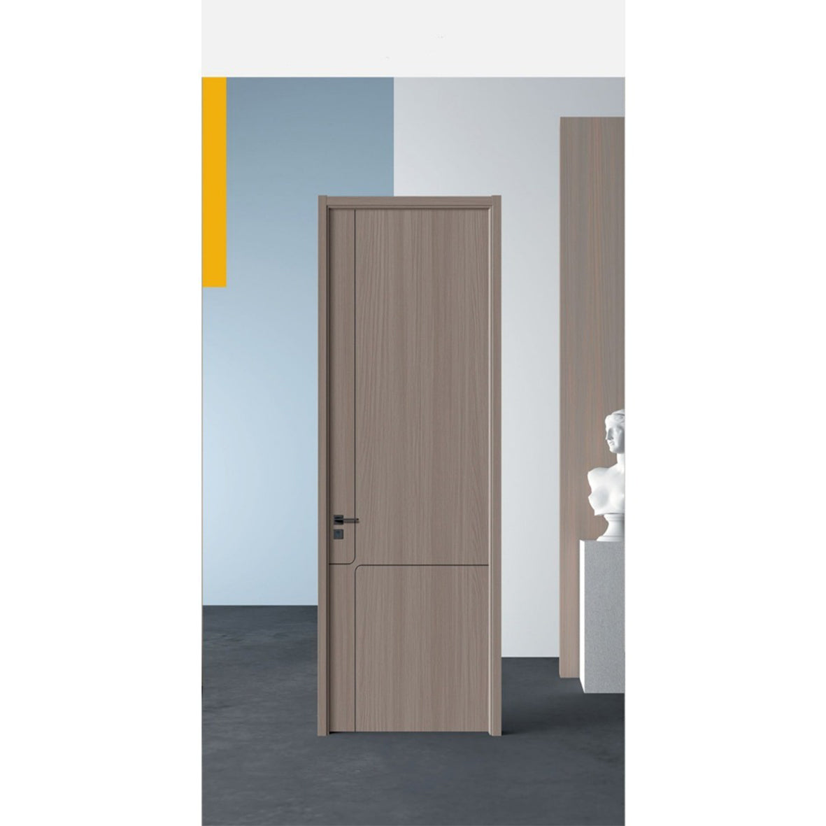 T-Shaped Wooden Bedroom Door – Durable Solid Wood Interior Door