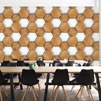 10pcs 3D Stone Peel and Stick Wall Tiles – Faux Brick Panels for TV Wall & Kitchen Decor
