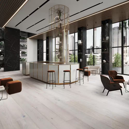 Rincon French Oak Engineered Hardwood Flooring – 3/8" Thick x 6.5" Wide, Wire-Brushed, Water-Resistant Planks (1 sq.ft.)