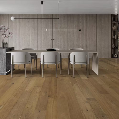 French Oak 1/2 in. Thick x 7.5 in. Wide Tongue & Groove Wirebrushed Engineered Hardwood Flooring (1 sq.ft)