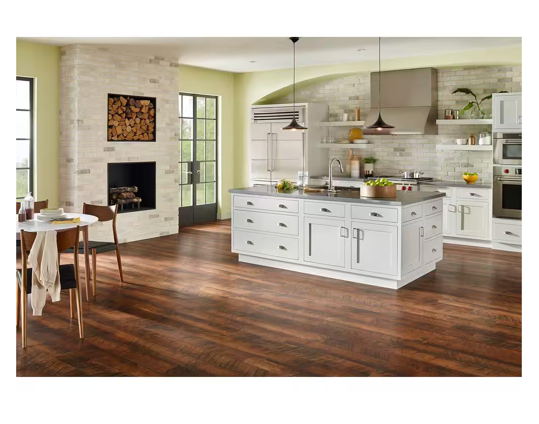 Antique Cherry Laminate Wood Flooring – 12mm Waterproof Planks, 6.1" Wide, Classic Hardwood Look, 1 sq.ft