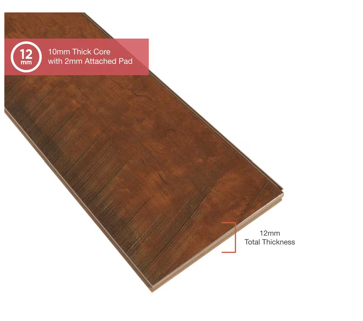 Antique Cherry Laminate Wood Flooring – 12mm Waterproof Planks, 6.1" Wide, Classic Hardwood Look, 1 sq.ft