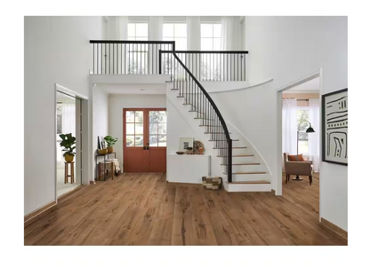 Barrel Weathered Maple Laminate Flooring – 12mm Waterproof Wood Planks, 7.4" Wide, Luxury SPC Hybrid Look,1 sq.ft