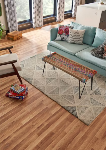 Glenwood Oak Laminate Wood Plank Flooring – Waterproof, 12mm Thick, 7" x 48", 19.63 sq.ft (1 sq.ft)
