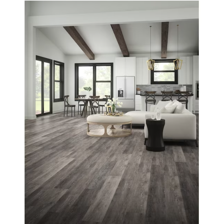 Dove Tail Oak Gray Luxury Vinyl Plank Flooring – Waterproof, 12mil Wear Layer, 7" x 48" Interlocking Planks, 1 sq.ft