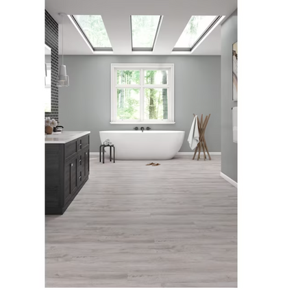 Style Selections Charleston Oak 12-mil x 7-in W x 48-in L Waterproof Luxury Vinyl Plank Flooring （1 sq.ft）