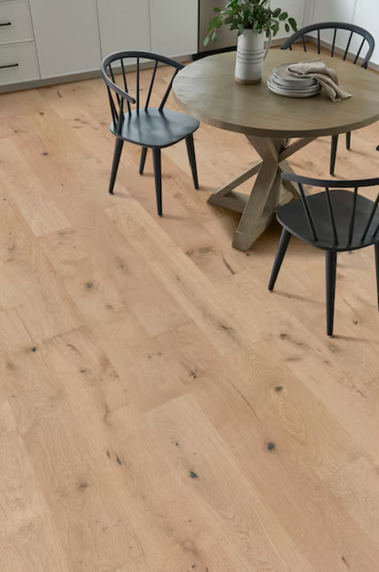 Wirebrushed White Oak Engineered Hardwood Flooring – Dune Trail, 7" Wide x 3/8" Thick, Random Lengths (1 sq.ft)