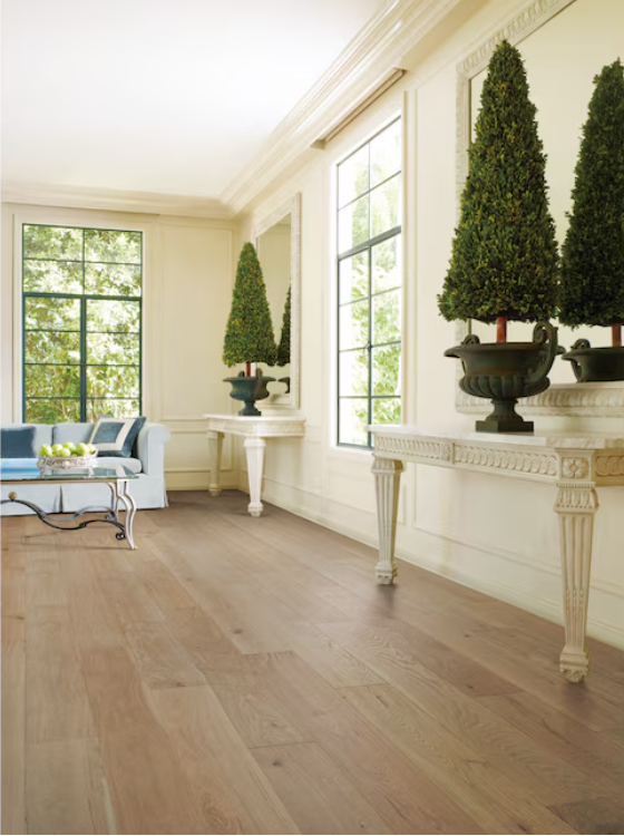 Engineered White Oak Hardwood Flooring – Torrent Color, Wirebrushed, 6.5" Wide x 3/8" Thick, Random Lengths (1 sq.ft)