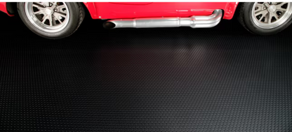 7.5-ft x 17-ft Raised Coin PVC Garage Flooring Roll – 60 mil Thick, Slip-Resistant & Waterproof