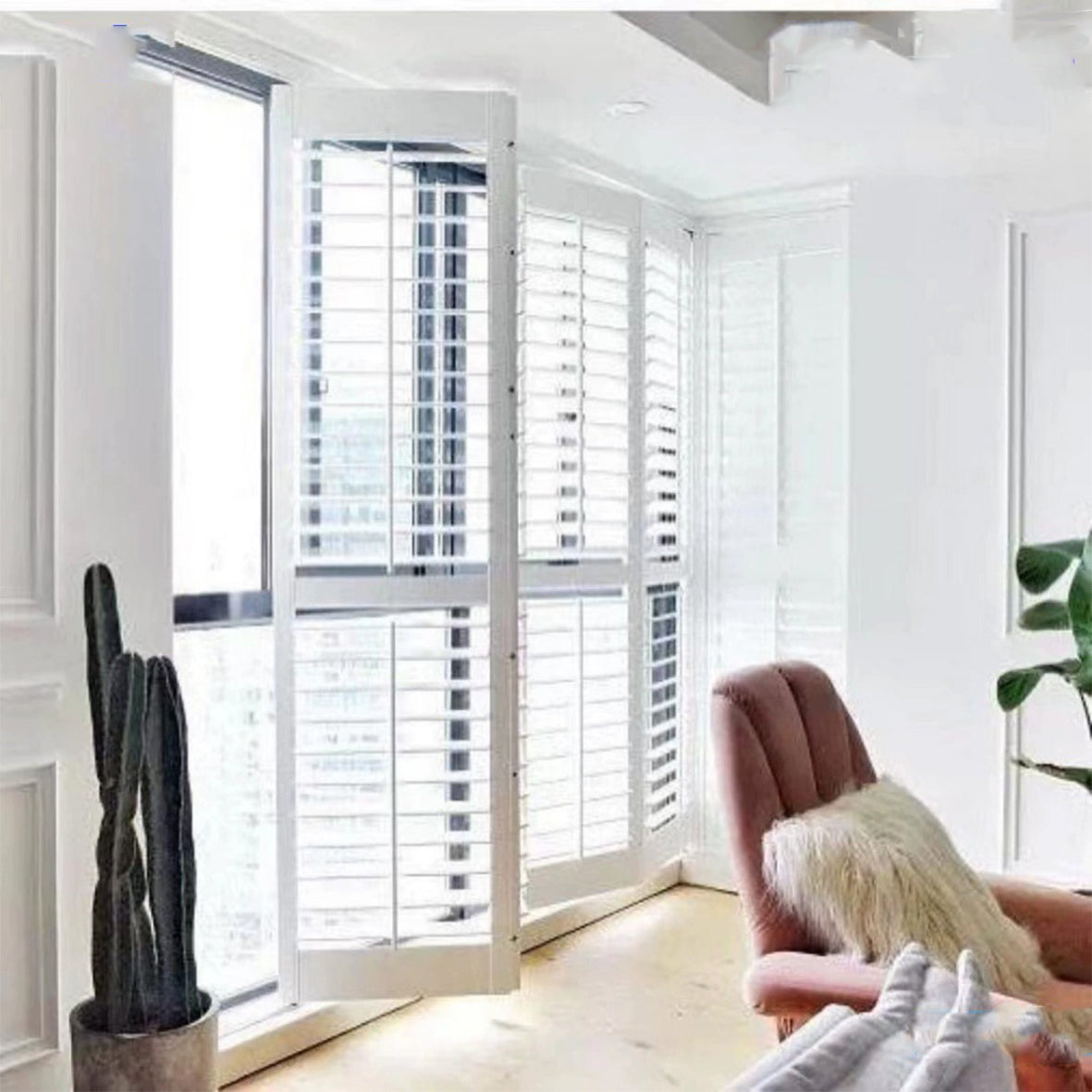 PVC Basswood Pine Folding Blinds – Durable & Stylish Window Coverings