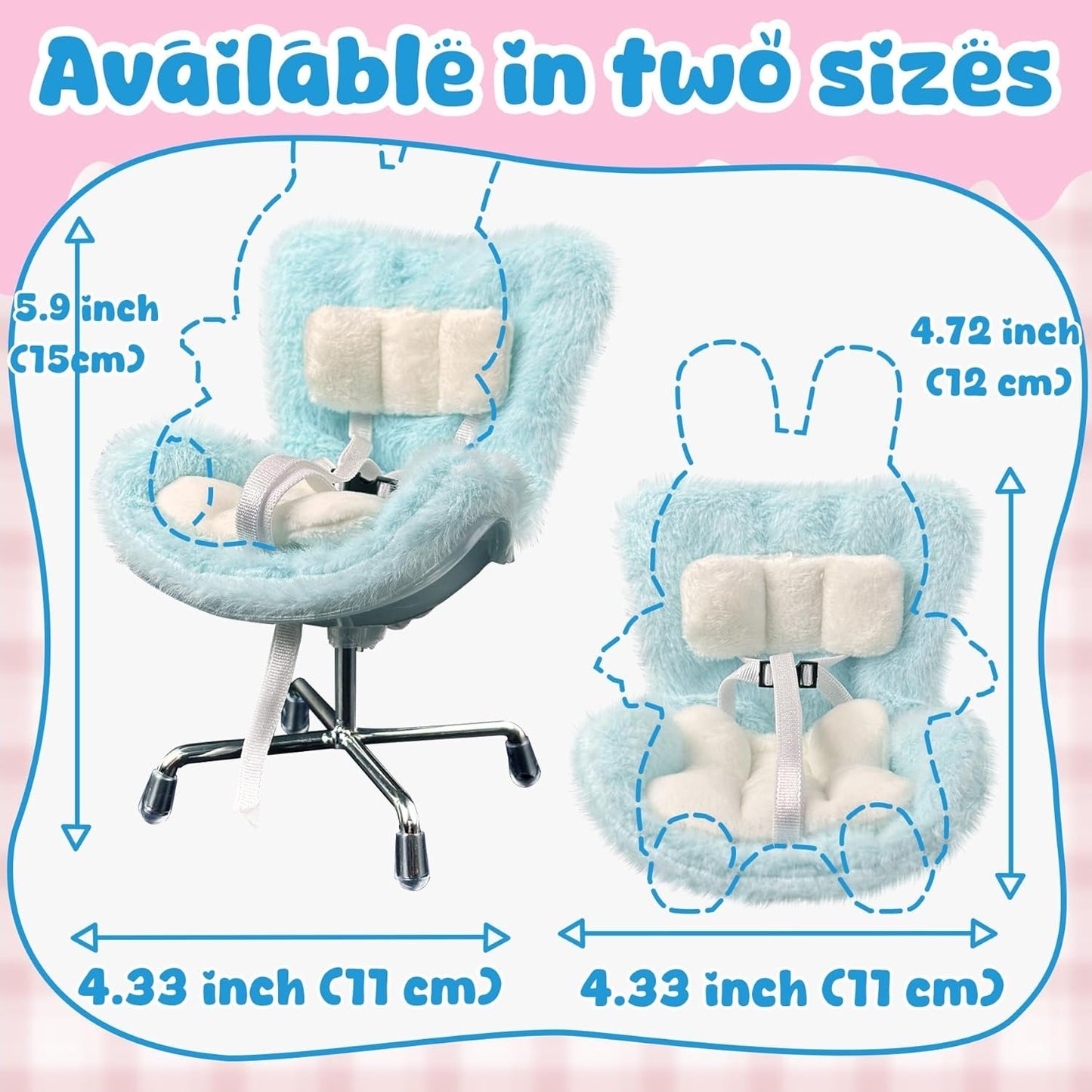 Car Seat Accessory for 10–17cm Labubu Dolls – Clip-on Air Vent Holder & Desktop Display Stand