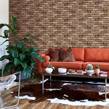 10PCS 3D Modern Farmhouse Faux Brick Wall Stickers – Thick Self-Adhesive Decorative Wall Panels for Easy DIY Home Upgrade