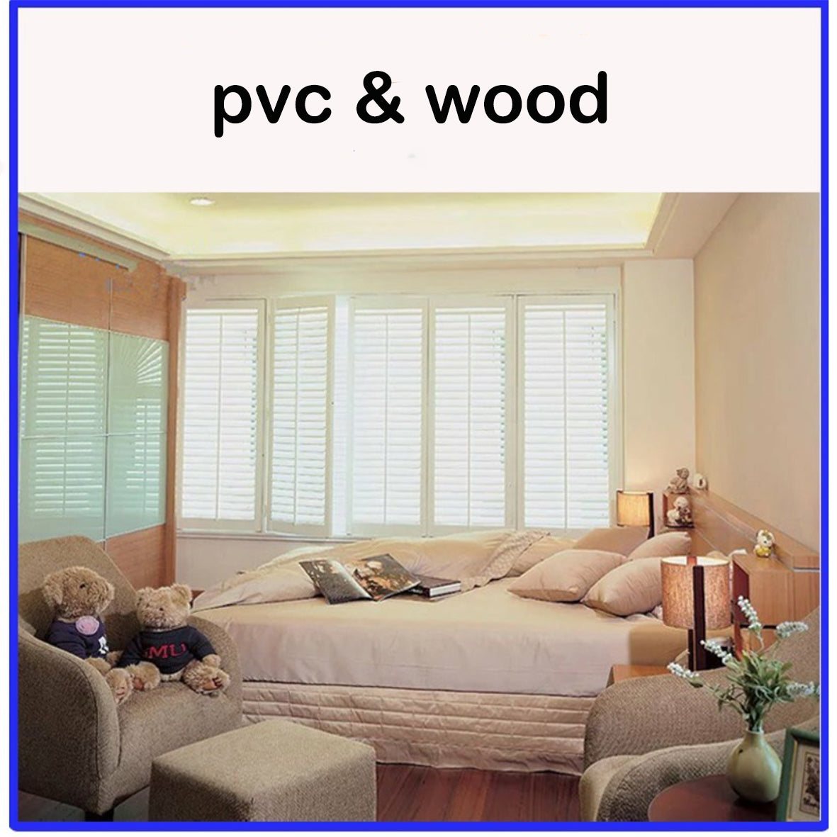 PVC Basswood Pine Folding Blinds – Durable & Stylish Window Coverings