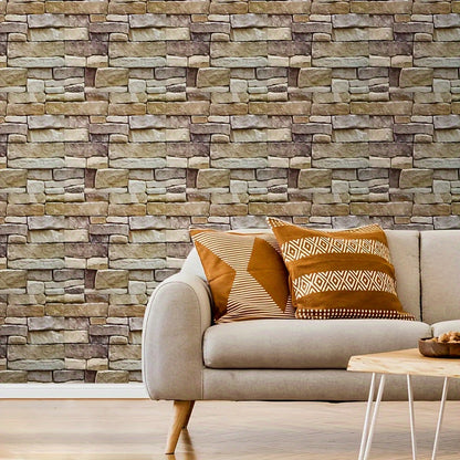 10pcs 3D Stone Peel and Stick Wall Tiles – Faux Stone Wall Panels, Farmhouse Decor, Heat & Water Resistant DIY Wall Panels