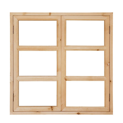 Solid Wood Double Casement Window – 8x4cm Frame | All-Hardwood Construction & Classic Style