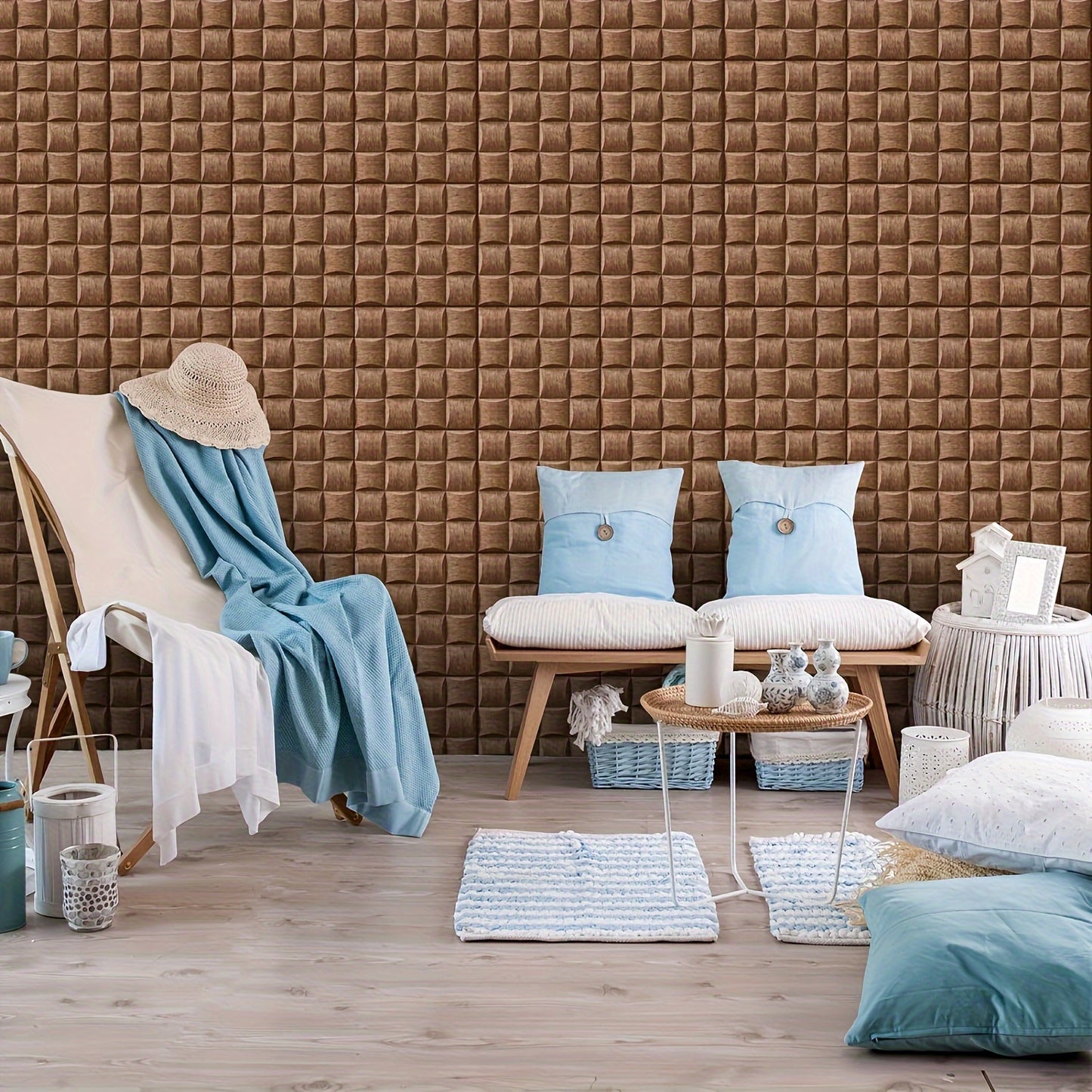 10pcs 3D Stone Peel and Stick Wall Tiles – Faux Brick Self-Adhesive Wall Stickers for Home Decor & TV Background