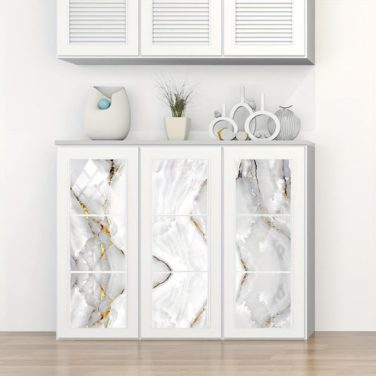 16pcs Marble Tile Stickers – Self-Adhesive, Waterproof DIY Wall Stickers for Kitchen, Cupboard & Bathroom