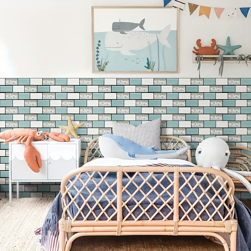 10PCS 3D Peel and Stick Mosaic Tiles – Eco-Friendly PVC, Waterproof & Easy-to-Clean Wall Stickers for Kitchen & Bathroom