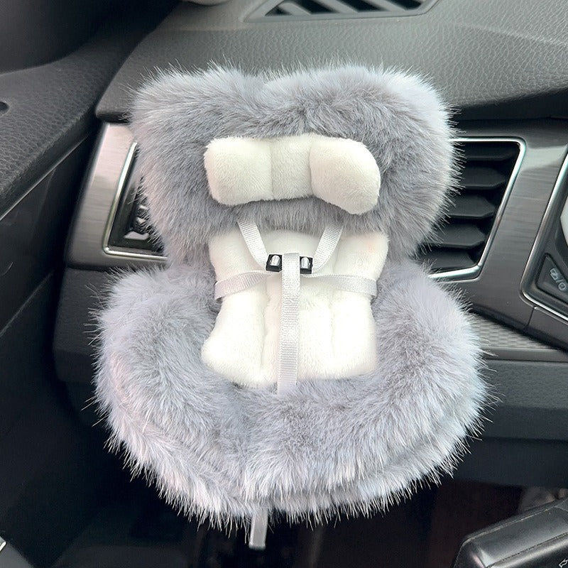 Car Seat Accessory for 10–17cm Labubu Dolls – Clip-on Air Vent Holder & Desktop Display Stand