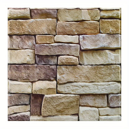 10pcs 3D Stone Peel and Stick Wall Tiles – Faux Stone Wall Panels, Farmhouse Decor, Heat & Water Resistant DIY Wall Panels
