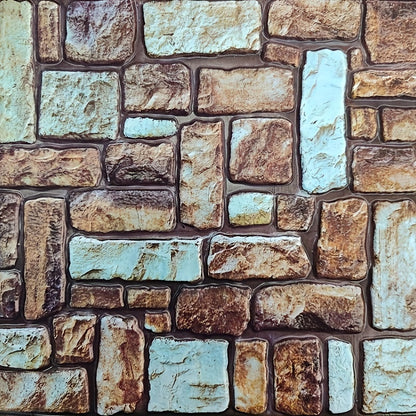 10pcs 3D Stone Peel And Stick Wall Tiles Stickers, Faux Stone Wall Panels, Self-Adhesive Brick Grain Wall Paste, For TV Background Wallpaper Decoration, Home Decor