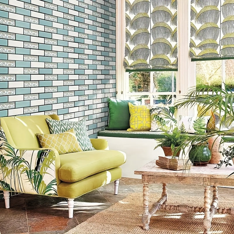 10PCS 3D Peel and Stick Mosaic Tiles – Eco-Friendly PVC, Waterproof & Easy-to-Clean Wall Stickers for Kitchen & Bathroom