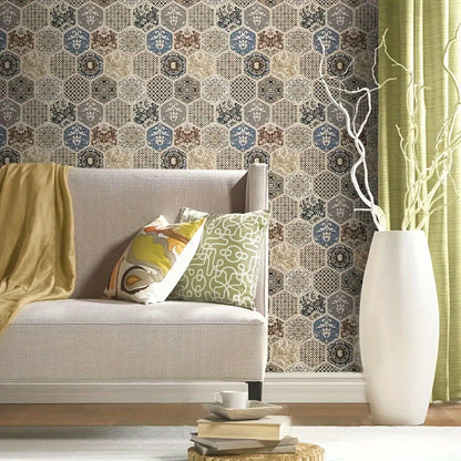 12pcs 3D Bohemian Hexagon Peel and Stick Wall Tiles – Waterproof, Heat-Resistant BOHO Decor for Living Room, Kitchen & Bathroom