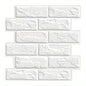 10pcs 3D White Brick Peel and Stick Wall Tiles – Vintage Look Vinyl Wallpaper for Kitchen, Living Room & Bathroom