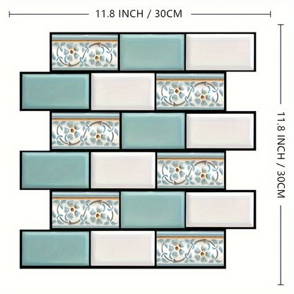 10PCS 3D Peel and Stick Mosaic Tiles – Eco-Friendly PVC, Waterproof & Easy-to-Clean Wall Stickers for Kitchen & Bathroom