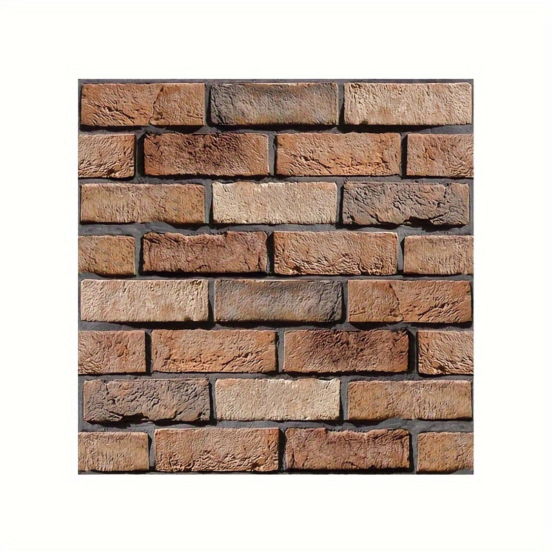 10PCS 3D Modern Farmhouse Faux Brick Wall Stickers – Thick Self-Adhesive Decorative Wall Panels for Easy DIY Home Upgrade