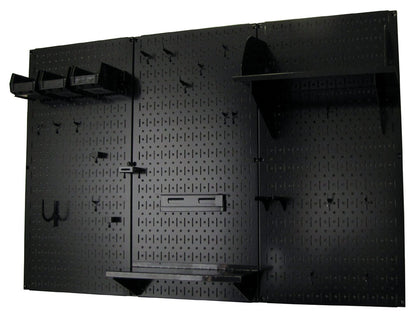 Wall Control 4 ft. Metal Pegboard Organizer Kit – Black Toolboard with Black Accessories for Efficient Tool Storage